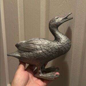 Vintage Cast Iron Duck Doorstop FigurineHeavy Metal Bird Statue Farmhouse Décor